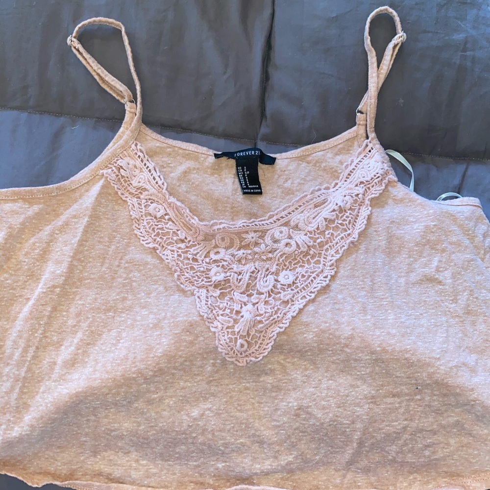 Forever 21 peach tank crop top